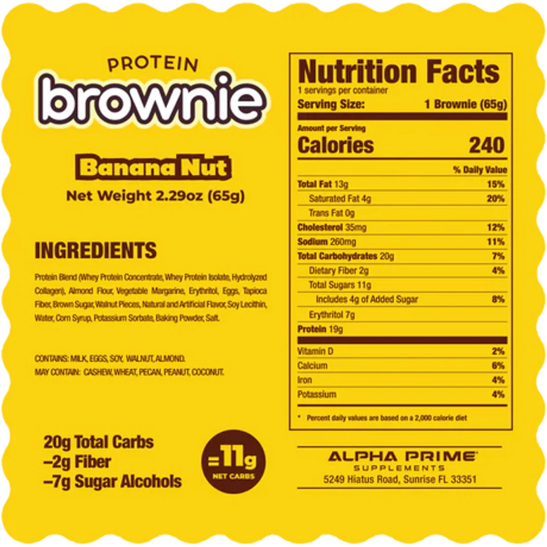 AP Prime Bites Protein Brownie (Box of 12) - Banana Nut - Image 3