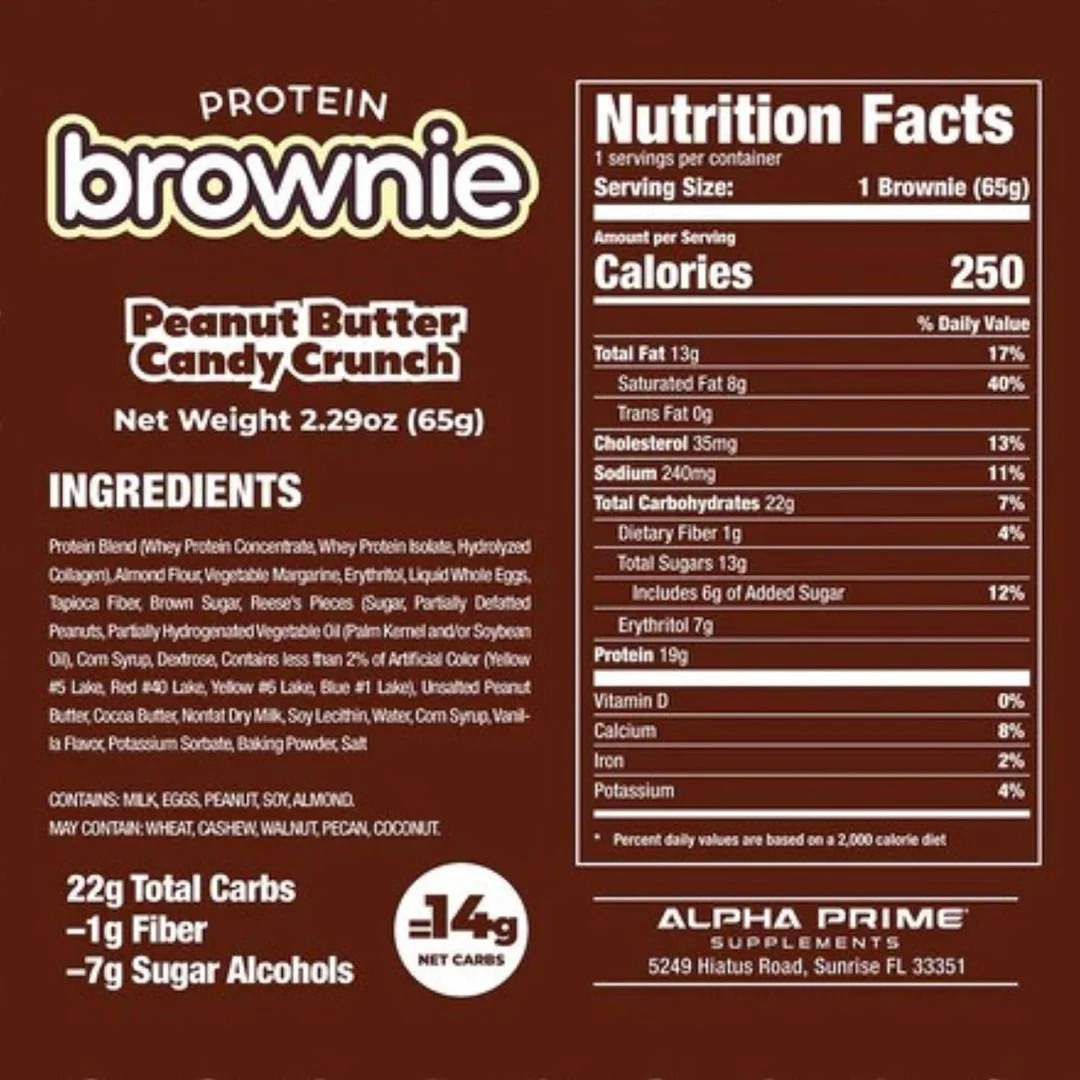 AP Prime Bites Protein Brownie (Box of 12) - Peanut Butter Candy Crunch - Image 3