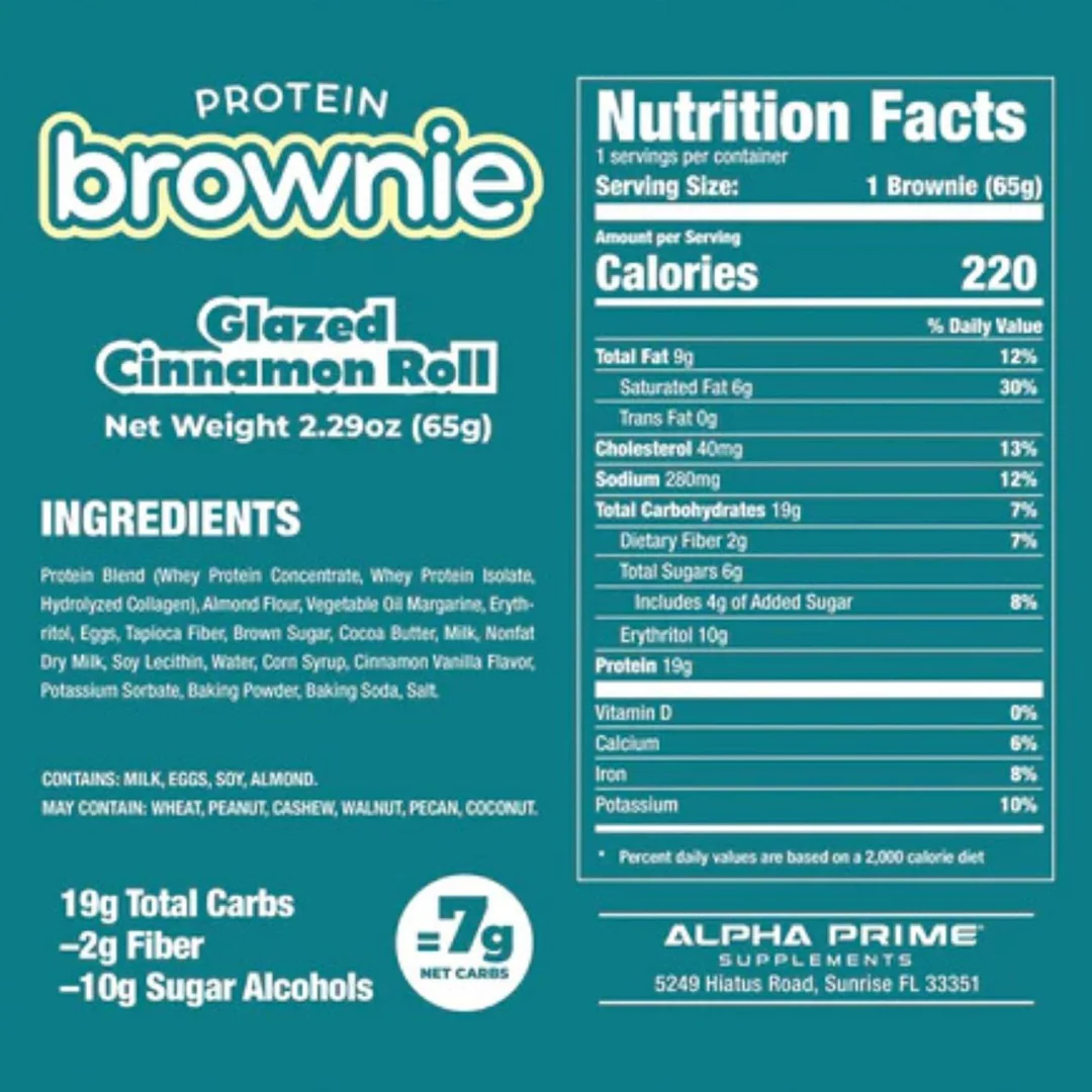 AP Prime Bites Protein Brownies (Box of 12) - Cinnamon Roll - Image 3