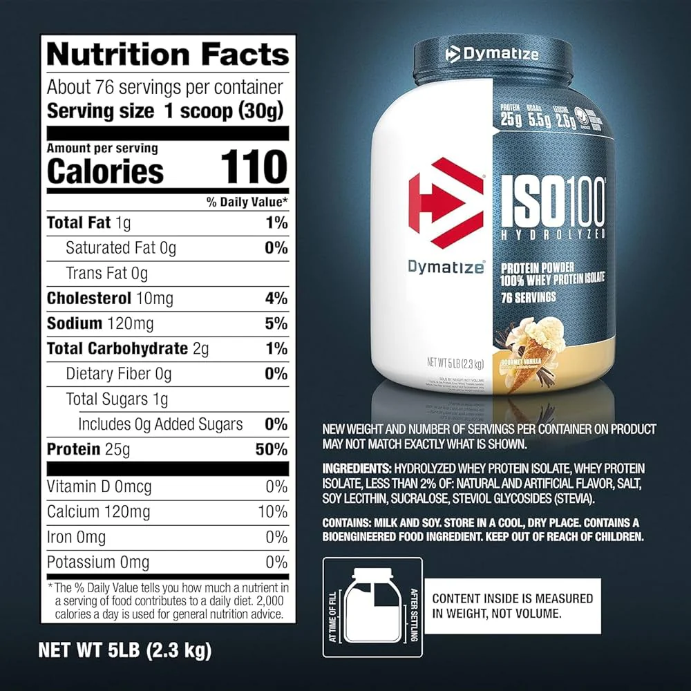 Dymatize Iso 100 5lbs Hydrolyzed Whey Protein 76 Servings - Image 4